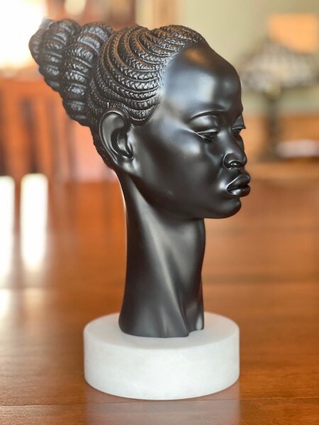 African Woman Bust Statue Nubian Negress Queen Female Head High End